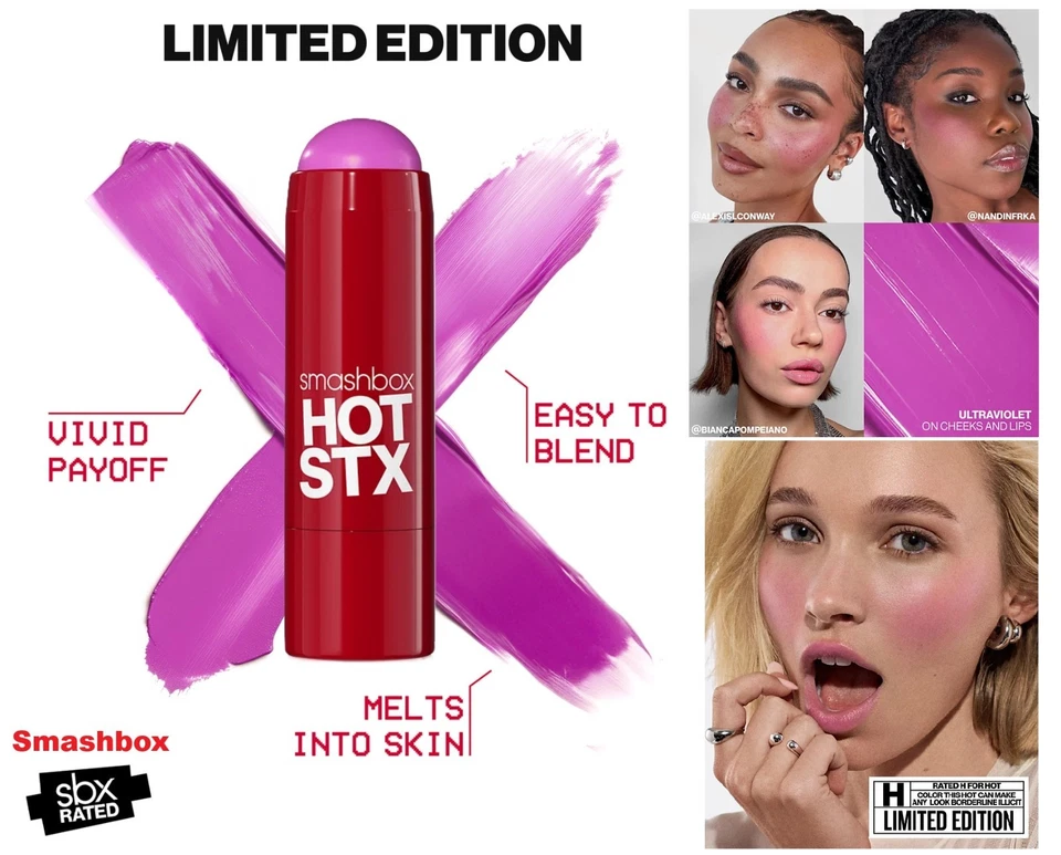 Smashbox SBX Clasificado ULTRAVIOLETA Hot Stx Blush Stick 0.17 OZ NUEVO EN CAJA Foto 1 de 1