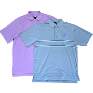 FootJoy Waialae Country Club Hawaii Golf Polo Shirt Lot of 2 Size L Blue Purple - Picture 1 of 17