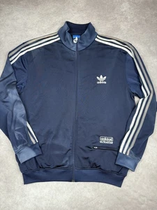 Adidas Jacket Mens XL Navy Blue Ultrastar Trefoil Track Full Zip Three Stripes - Picture 1 of 24