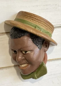 1940s Black African American Bust Vintage Wall Statue MCM mid century 6” - Picture 1 of 10