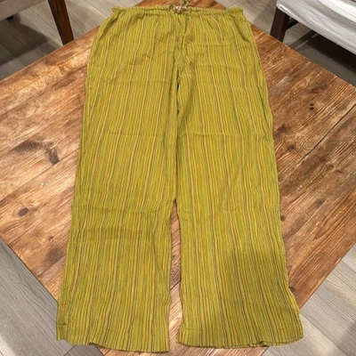 Pantalones Victoria's Secret Algodón Cordón Rayas Verticales Salón Palazzo M Usados en Excelente Condición Foto 1 de 4