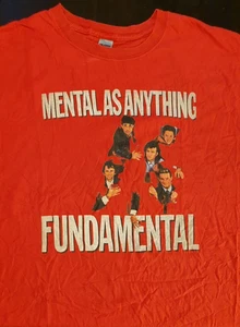 MENTAL AS ANYTHING "Fundamental" Vintage Australian Band T-Shirt, Red, Size 4XL. - Picture 1 of 8