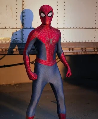 Spider-Man Attached Mask Zentai Cosplay Costume Size Large - Image 1 of 4