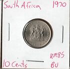 Coin South Africa 10 Cents 1970 Km85