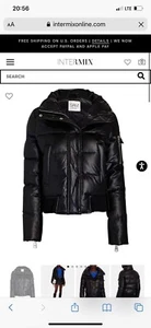 SAM. New York Designer Cori Vegan Leather Bomber Down 90/10 Jacket Black L $575 - Picture 1 of 6