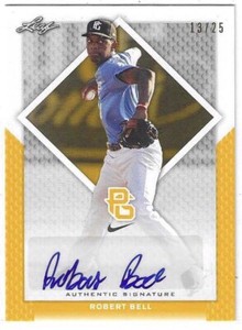2016 PERFECT GAME NATIONAL SHOWCASE ROBERT BELL GOLD AUTO #BA-142 13/25