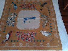 Vintage 127x133cm Map of New Zealand Cotton/Linen Poland Tablecloth like New VGC