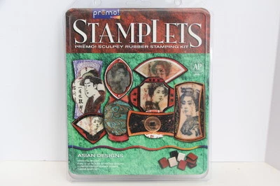 Stamplets by Premo. Asian Design set of stamps.  NIB  4 stamps, 4 56g sculpy - Image 1 of 4