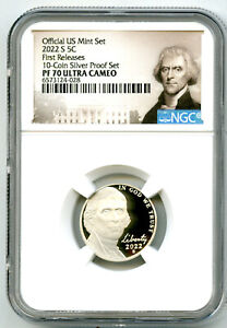 2022 S US MINT 5 CENT PROOF NICKEL NGC PF70 UCAM FIRST RELEASES 