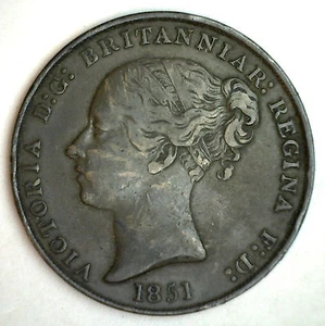 1851 Copper Jersey States 1/13 Shilling Circulated Coin You Grade Victoria   - Picture 1 of 2