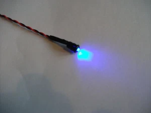 FAKE ALARM FLASHING BLUE LED 24V. SIZE 3mm WITH BLACK BEZEL - Picture 1 of 1