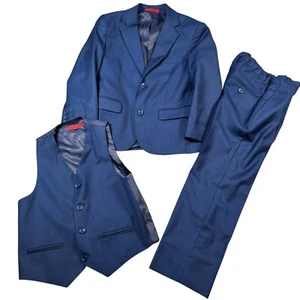 Gioberti Kids Navy Blue 3 Piece Classic Preppy Party Wedding Quinceañera Suit - Picture 1 of 13