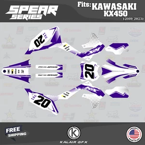 Kit Gráficos para KAWASAKI KX450 (2019-2023) Serie Spear - Púrpura - Imagen 1 de 6