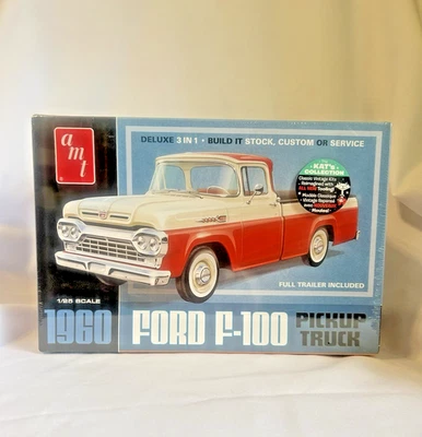 AMT FORD 1960 F-100 Pickup Truck w/Full Trailer model kit NEW Factory SEALED Box - Image 1 of 4