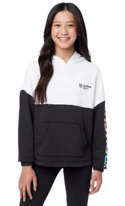 Justice Girls Hoodie Sweatshirt Black Size 10 Pouch Pocket Colorful Sport Logo - Picture 1 of 8