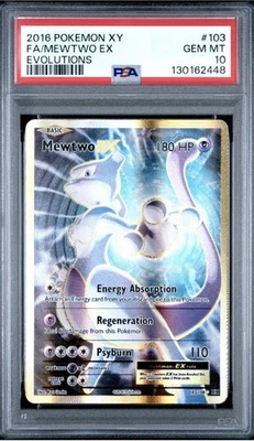 2016 POKEMON XY EVOLUTIONS FULL ART/MEWTWO EX 103 - PSA 10 - Image 1 of 3