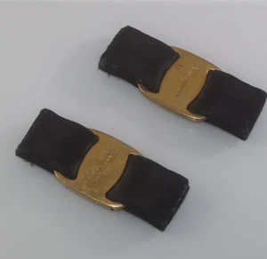 Authentic Salvatore Ferragamo Gold Tone Metal Replacement Shoe Buckles - Picture 1 of 4