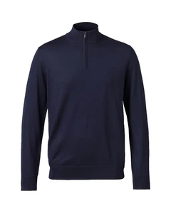 CHARLES TYRWHITT * NEW TAG * SIZE M NAVY MENS ZIP NECK WOOL JUMPER RRP £79.95 - Picture 1 of 12