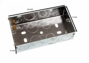 Flush Mount Metal Pattress Electric Back Box Double 2 Gang 35mm Pack Of 5 - Picture 1 of 1