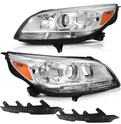 Fits Chevy Malibu 2013-2016 Headlights Assembly Pair Chrome Housing Headlamps Foto 1 de 4