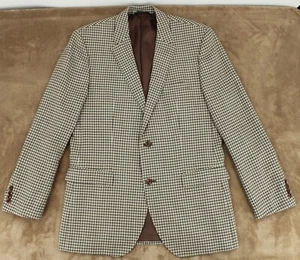 Hugo Boss "THE KEYS6" Mens 42L Tan Check Jacket Sport Coat Blazer Wool/Linen - Picture 1 of 9