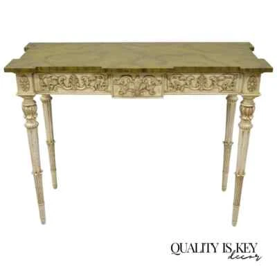 Karges Italian Neoclassical Swedish Style Carved Console Table with One Drawer - Image 1 of 4