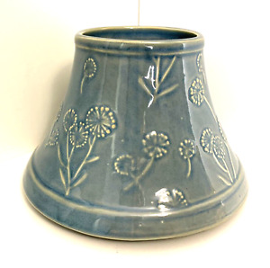 Yankee Candle Large Jar Shade Topper Blue Dandelion Embossed Ceramic Flower