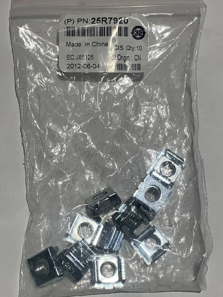 IBM / Lenovo M6 Fastening Cage RACK Server Nuts 25R7920 10 Pack - Image 1 of 1