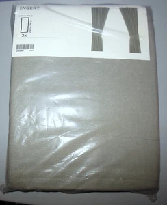 NEW IKEA INGERT Pair of Drapes Curtains 80% Cotton 20% Linen 57 x 98 - Picture 1 of 2