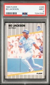 1989 FLEER #285 BO JACKSON ROYALS PSA 9 KANSAS CITY ROYALS - Foto 1 di 2