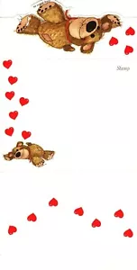 Tarjeta de nota plegable de Suzy's Zoo oso marrón abrazo corazón de San Valentín - Imagen 1 de 1