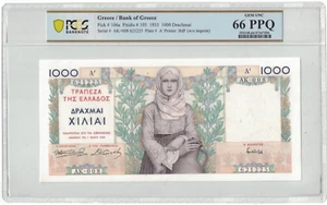 Greece 1000 Drachmai 1935 Pick# 106a PCGS: 66 PPQ GEM UNC. #PL2664 - Picture 1 of 2
