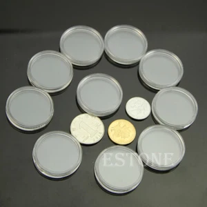 Round Coin Storage Box Set of 10 Outdoor Traveling Collection Storage Cases Gift - Picture 1 of 8