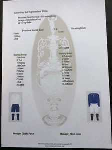 1906-07 Preston North End v Birmingham Division 1 matchsheet - Picture 1 of 1