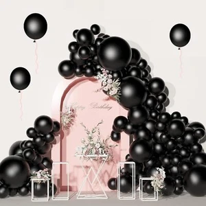 Black Balloon Garland Arch Kit - 121 pcs - Black 5/10/12/18 different sizes o... - Picture 1 of 7