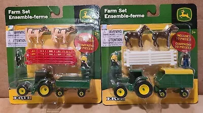 ERTL 10 Piece Farm Set John Deere Lot Of 2. Featuring Dairy Cows/ Horses, Ertl - Image 1 of 4