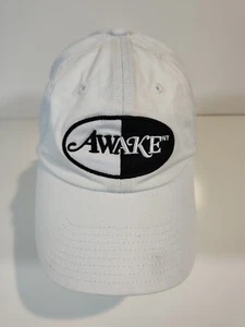 Awake NY White Baseball Hat Cap Adjustable Strap Yin/Yang Black White Logo - Picture 1 of 7