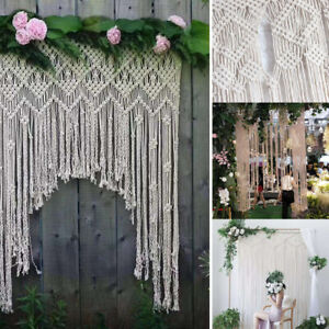 Bohemian Macrame Wall Hanging Tapestry Hand Woven Wedding Curtain Art Home Decor