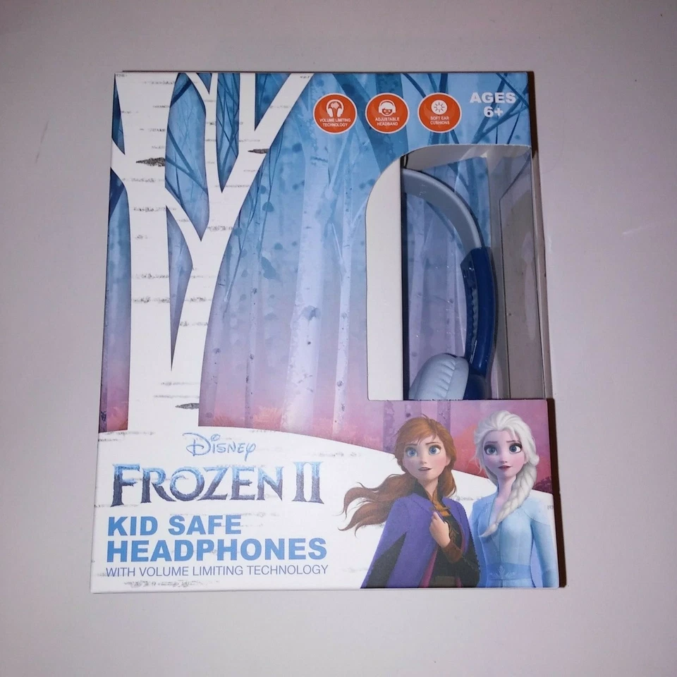 Disney Frozen 2 Cuffie Bambini Sicure Volume Limitatore Fascia Regolabile Orecchio Morbido - Immagine 1 di 4