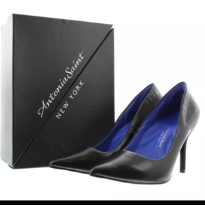 Antonia Saint Victoria High Heel 3.5" Standard B Fit Black Leather Size 7 NWT - Picture 1 of 10