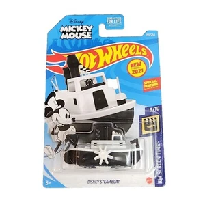 2021 Hot Wheels #193 HW Screen Time-Mickey Mouse 9/10 DISNEY STEAMBOAT White/Blk - Picture 1 of 12