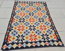 Authentic Hand Knotted Vintage Flat Weave Kilim Kilim Wool Area Rug 3.6 x 2.3 Ft