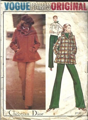 Vogue Sewing Pattern 2747 DIOR Vintage Jacket, Pants, Blouse Size 12 Uncut Label - Image 1 of 2