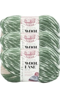 ( 3 Pack ) Lion Brand Yarn Wool Ease Fair Isle Yarn, Beige / Olive , 348 Yd/Each - Picture 1 of 5