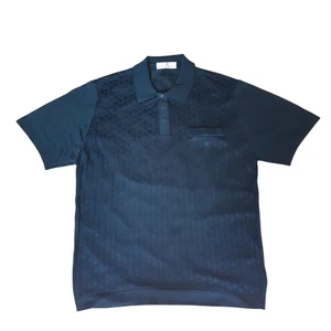 Polo vintage Montagut Paris texturizado talla pequeña oversize azul marino - Imagen 1 de 13