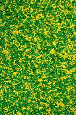 SPRINKLY - Sugar Strands - Yellow & Dark Green - Edible Cake Sprinkles - Image 1 of 2
