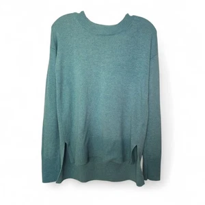 GAP XS Crazy Crew Neck Tunic Aqua Long Sleeve Knit Sweater Wool Blend - Picture 1 of 7