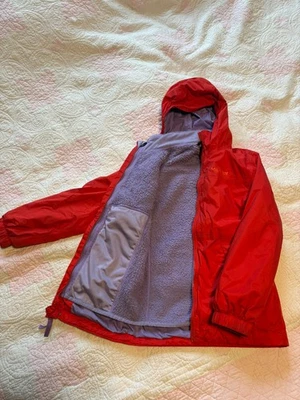 Chaqueta 3 en 1 Marmot Precip Eco Component para niños talla SM rojo concha/púrpura polar Foto 1 de 3