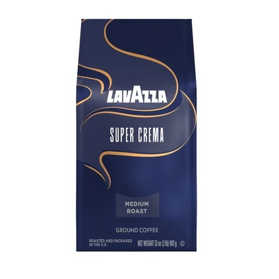 Lavazza Super Crema Café Molido, Tostado Medio, Mezcla Arábica y Robusta, 32 Foto 1 de 4