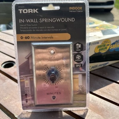 Tork In-Wall Interval Timer Switch Stainless Steel Spring Wound RFF60M Silver - Image 1 of 3
